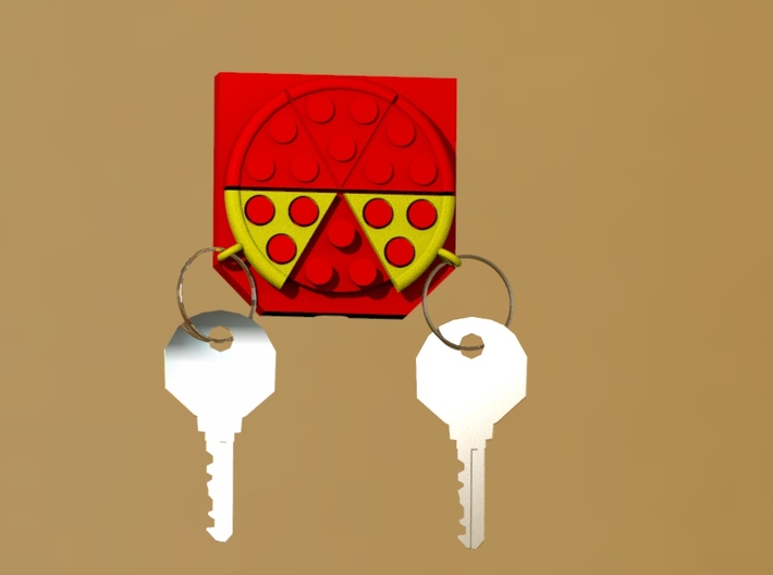Key hanger "pizza" 3d printed 
