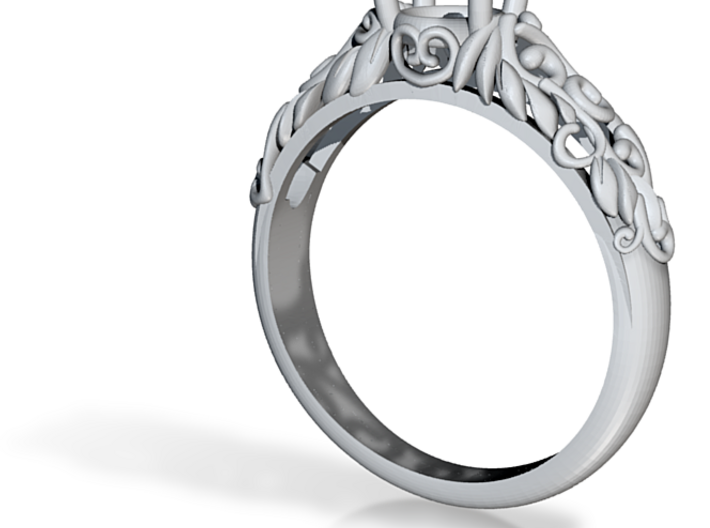 Filigree Engagement Style Solitaire Ring 3d printed