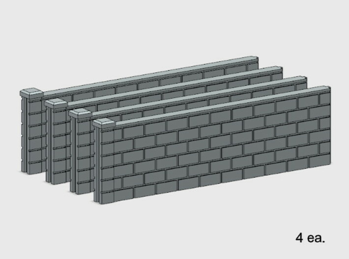 5' Block Wall - 4-Long Jointed Sections 3d printed Part # BWJ-003