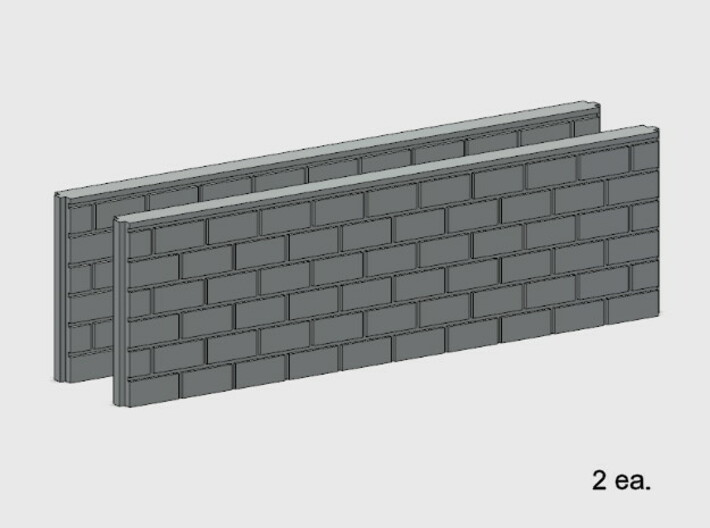 5' Block Wall - 2-Long Jointed Wall Splices 3d printed BWJ-019