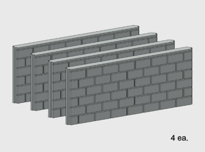5' Block Wall - 4-Med Jointed Splices 3d printed Part # BWJ-024