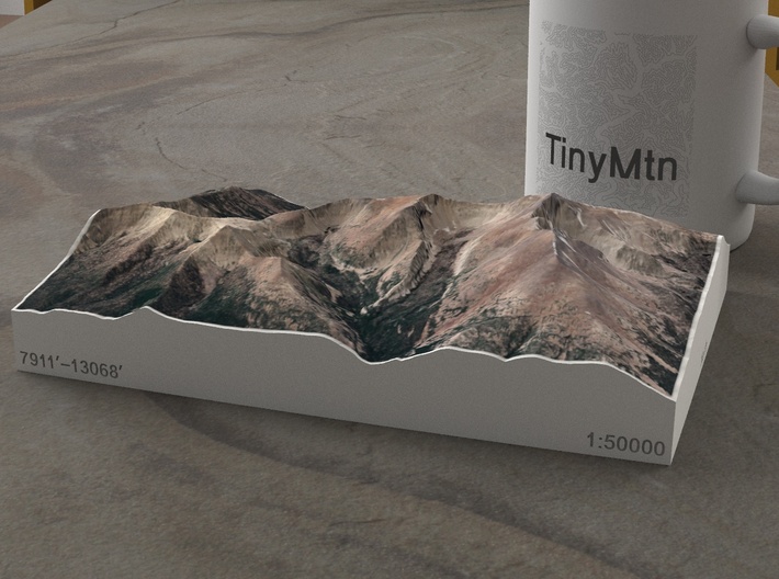 Wheeler Peak, Nevada, USA, 1:50000 3d printed 