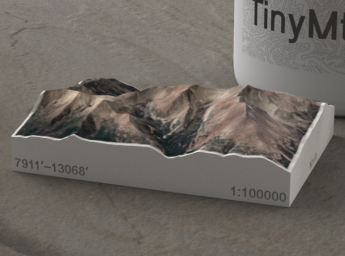 Wheeler Peak, Nevada, USA, 1:100000 3d printed
