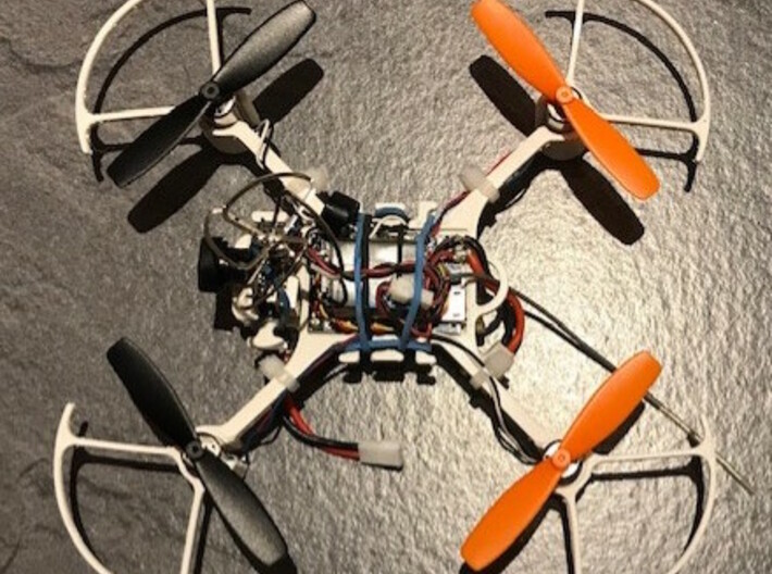Mini FPV quadcopter frame with props guards 3d printed 