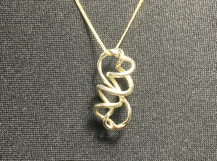 Shiny Gold or Silver Pendant: Entangled Forever 2 3d printed
