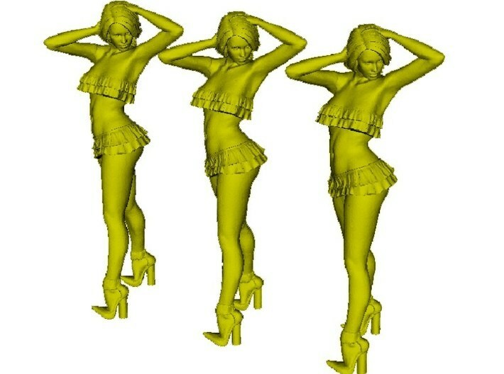 1/32 scale nose-art striptease dancer figure A x 3 3d printed