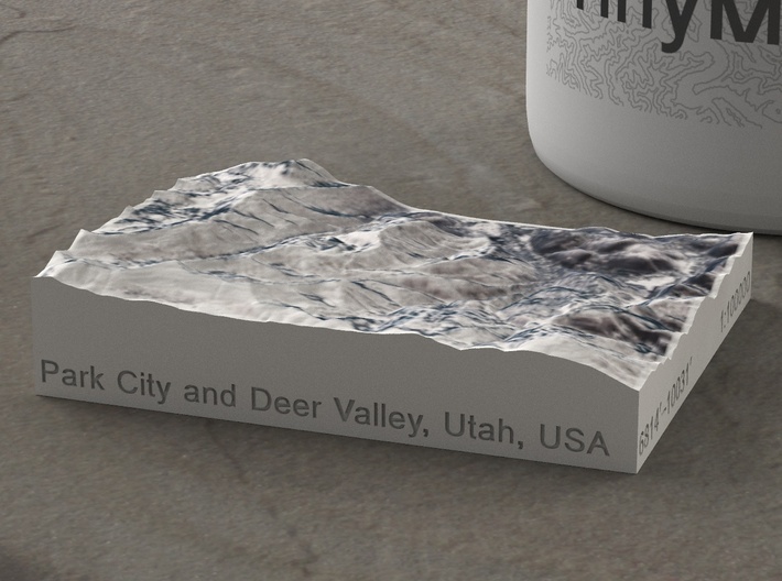 Park City/Deer Valley in Winter, Utah, 1:100000 3d printed 