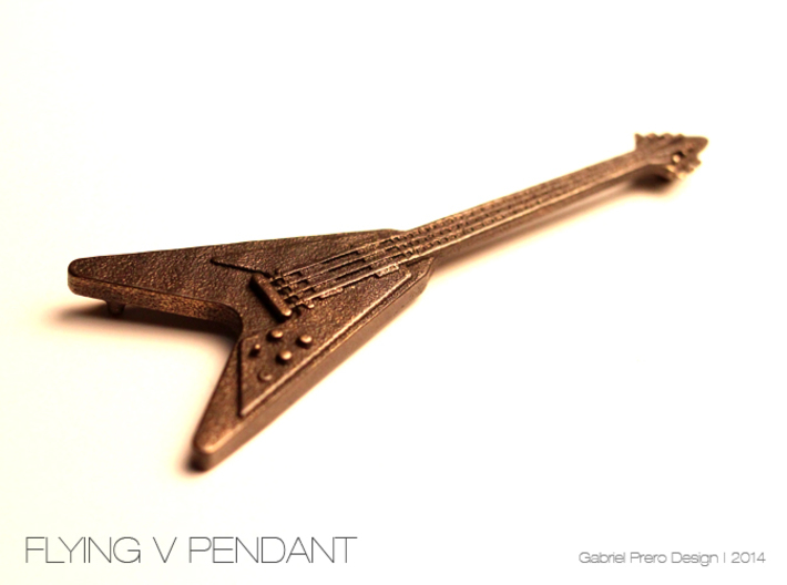 Flying V Guitar Pendant 3d printed 