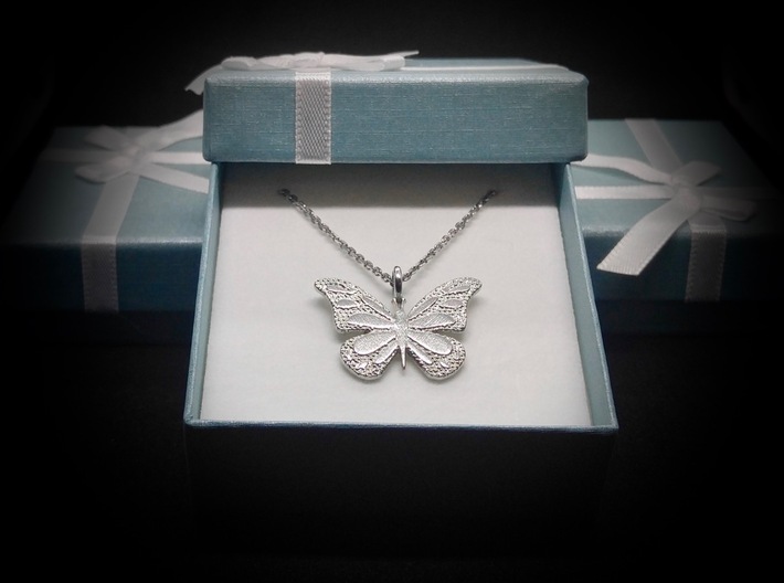 MonikerMi Butterfly 3d printed Sterling silver (Chain not included)