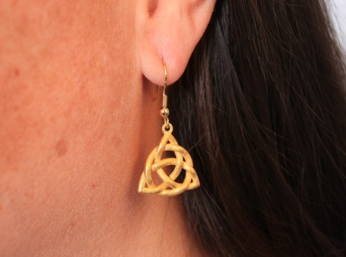 Triquetra Earrings 3d printed