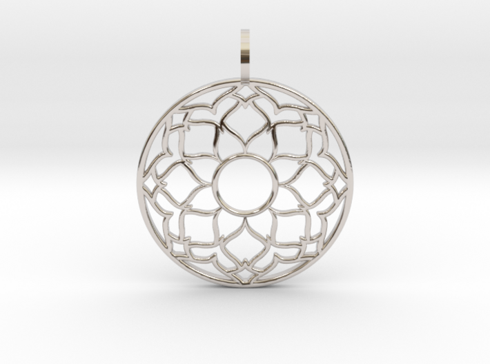 Flower Mandala Pendant 3d printed