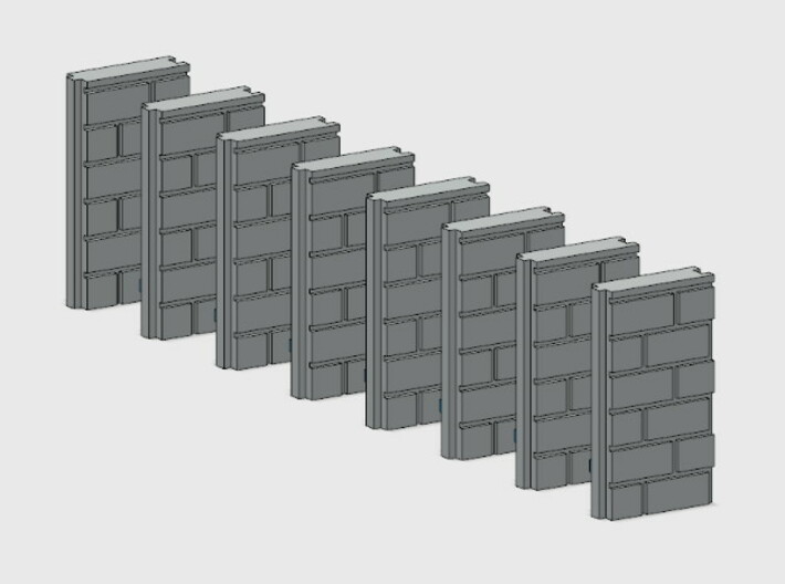 Block Wall - Jointed Filler Sections 3d printed Part # BWJ-033