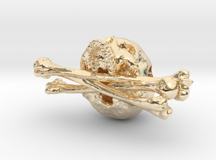Human Skull Jewelry Pendant Necklace, Crossbones 3d printed