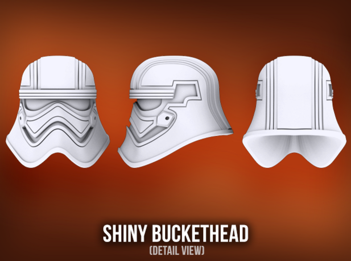 Shiny Bucketheads (x2) 3d printed 