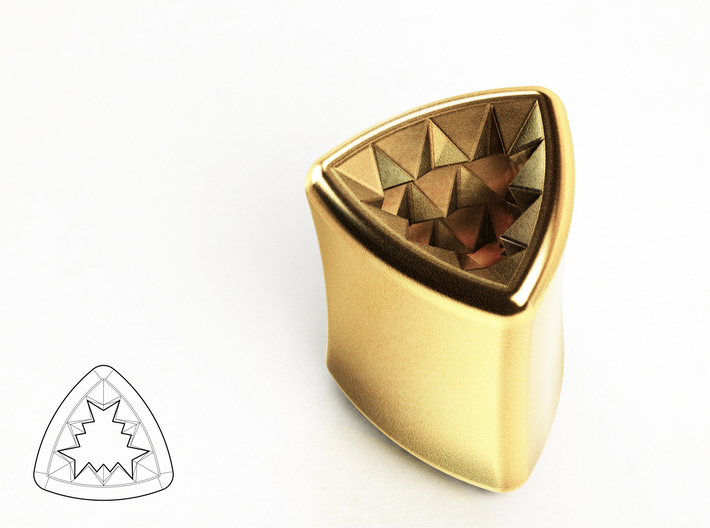 Stretch Diamond 8 By Jielt Gregoire 3d printed Polished Gold Steel 1/3” or 8mm