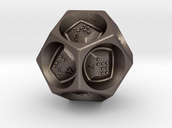 D12 Dice - Braille 3d printed