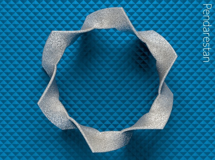 Folded Hexagram 3d printed Folded Hexagram, an ideal six half-twist strip with corners