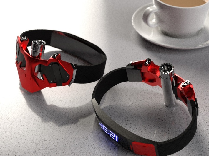 Spiderman PS4 Web Shooter and Wristbands. 3d printed