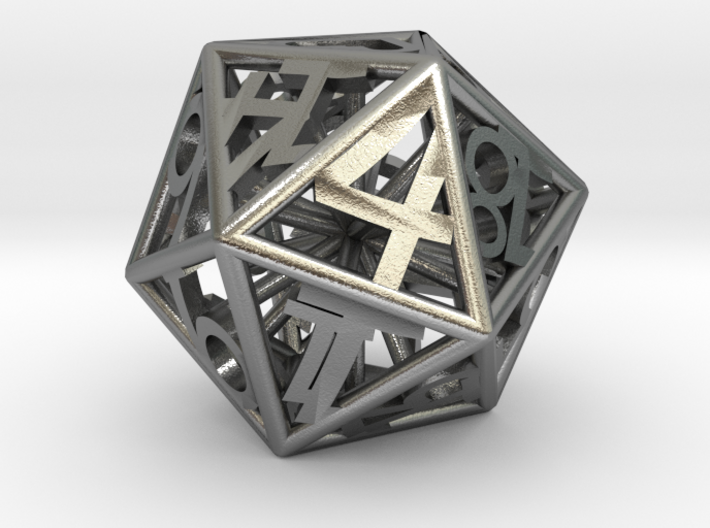 BETA D20 Balanced - Numbers Only, Small (Hearts) 3d printed