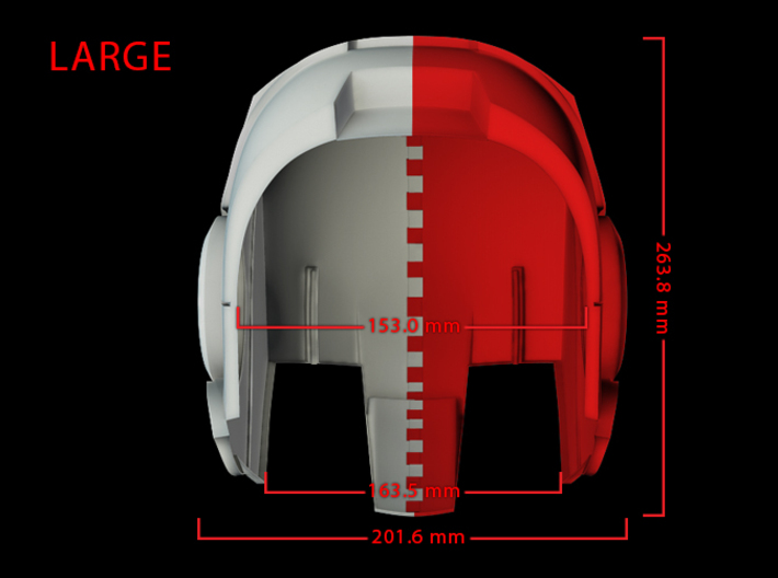 Iron Man Helmet - Head Right Side (Large) 1 of 4 3d printed CG Render (Bottom measurements, Head Right with Head Left)