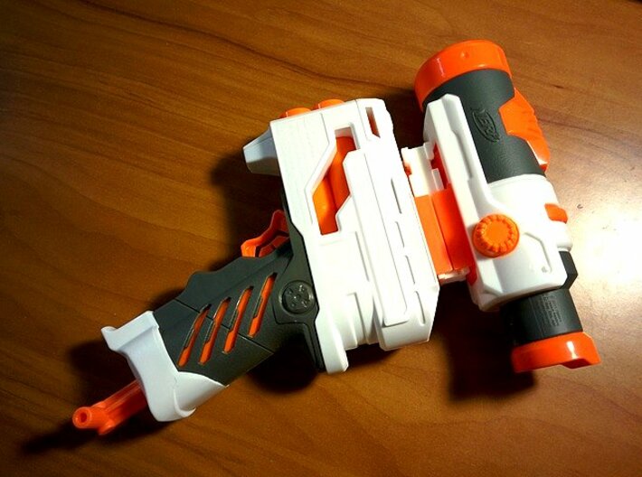 Back-to-Back Nerf Rails Adapter (3 Slots) 3d printed 
