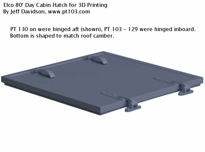 Elco 80' Day Cabin Hatch 24th, Side Hinged 3d printed