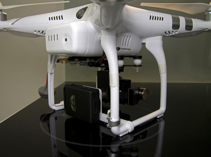 GPS TK-102B Holder for Phantom 2 3d printed With GPS TK-102B attached with double sided velcro