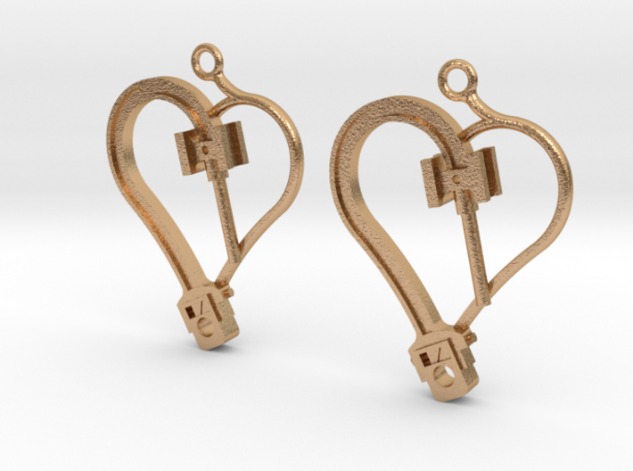 Crosshead Heart Earrings 3d printed
