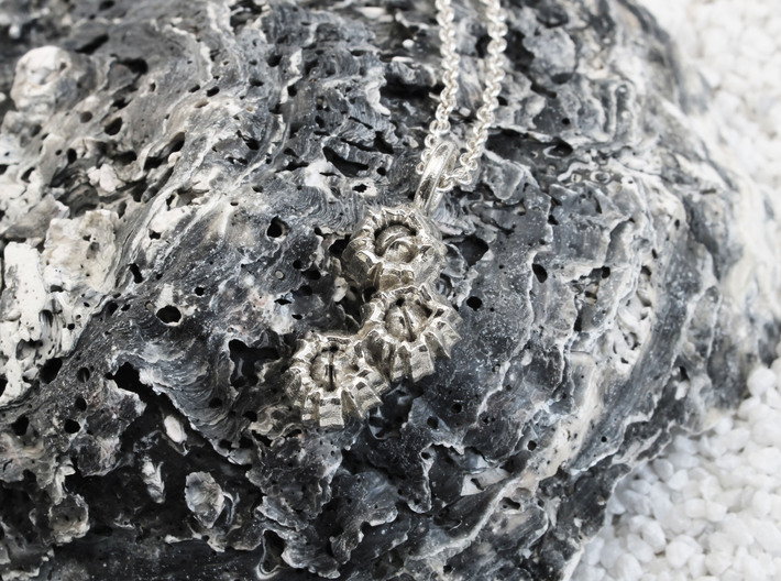 Barnacle Pendant - Nature Jewelry 3d printed Barnacle pendant in polished silver
