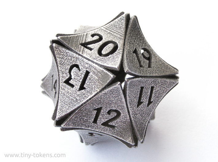 Peel Dice - Spindown D20 (life counter) 3d printed