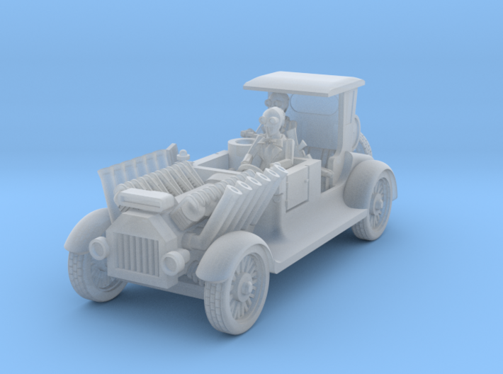 post apocalypse classic car with back seat gunner 3d printed