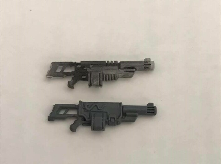 Delaque Autogun (x10) 3d printed Size comparison