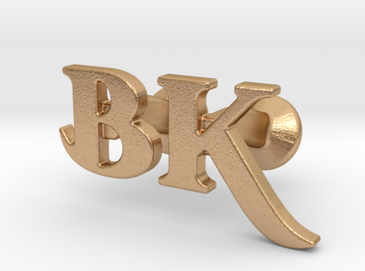 Monogram Cufflinks B &amp; K 3d printed