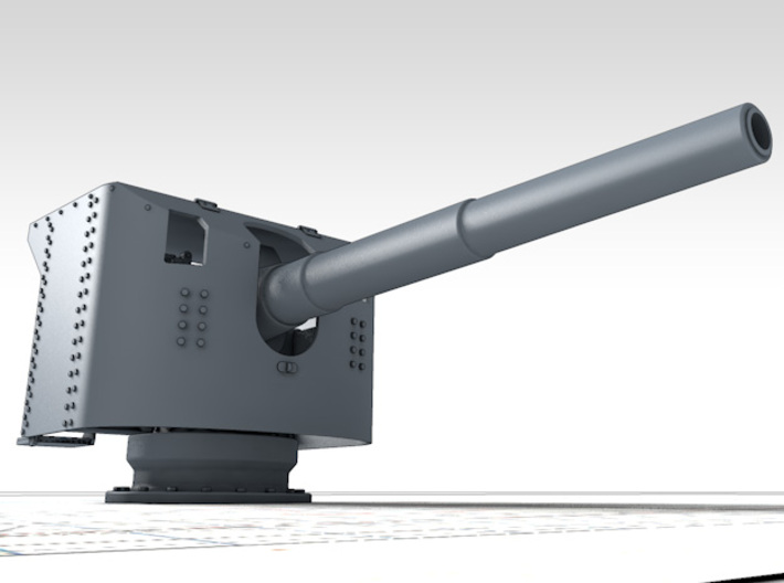 1/96 German 15 cm/45 (5.9") SK L/45 Gun w. Shield 3d printed 3d render showing product detail