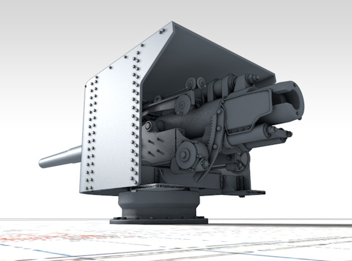 1/200 German 15 cm/45 SK L/45 Gun w. Shield x4 3d printed 3d render showing product detail