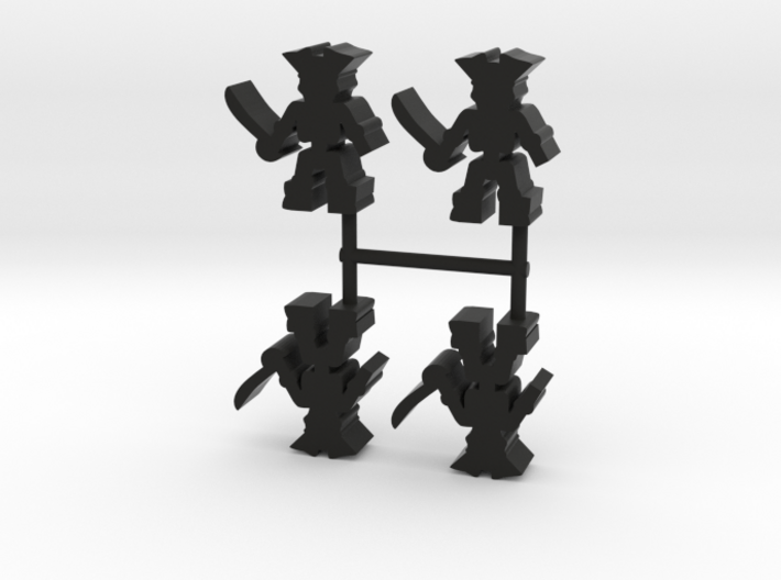 Pirate Skeleton Meeple, 4-set 3d printed 