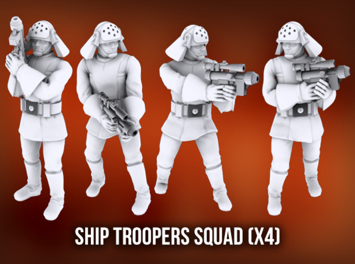Ship Trooper Squad A (x4) 3d printed 