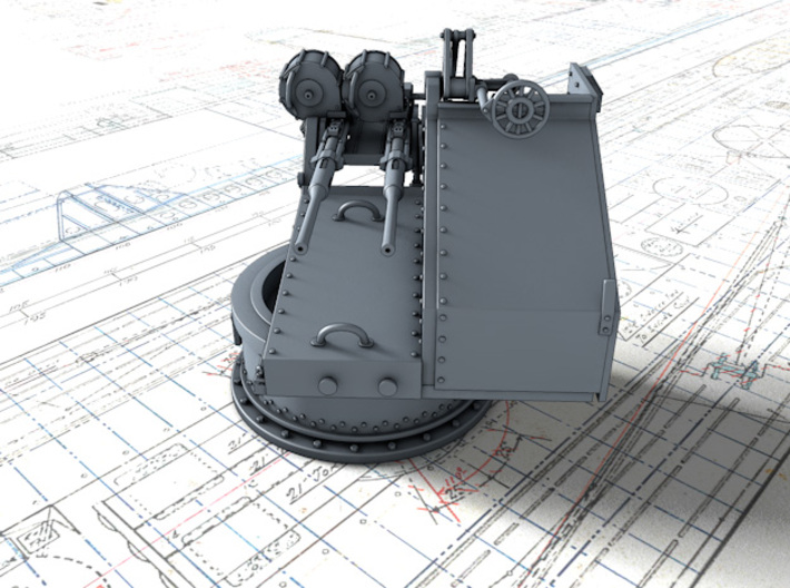 1/48 Twin 20mm Oerlikon Powered MKV Mount 3d printed 3d render showing product detail