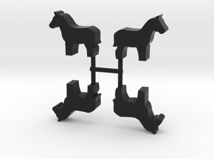 Horse Meeple, standing, 4-set 3d printed
