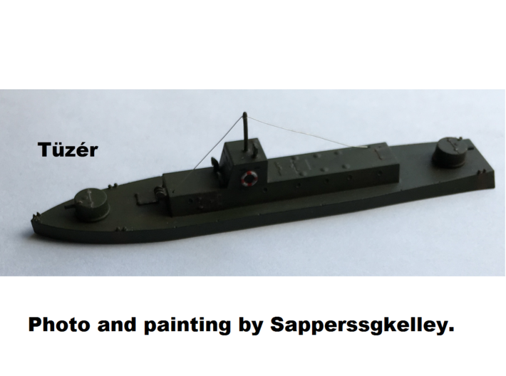 1/144th scale WW2 Hungarian armoured boat 3d printed Photo and painting by Sapperssgkelley.