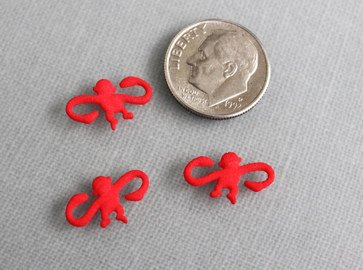 Monkey Earrings 3d printed 15mm x 9mm