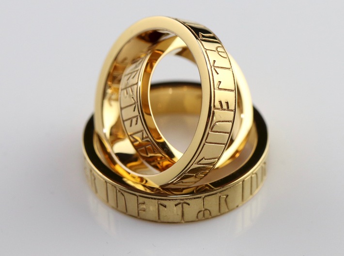Kingmore Ring of Regeneration - Gold-Plated Brass 3d printed
