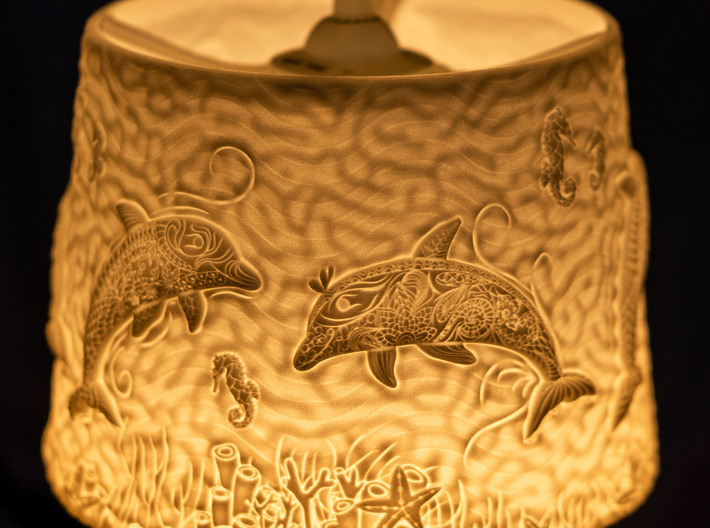 Dolphin Lampshade 3d printed