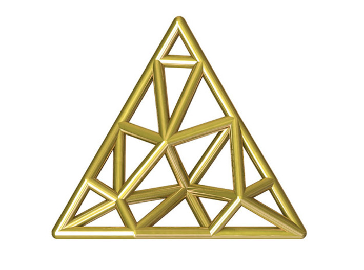 Tessellate Pendant — DATA IN EXILE 3d printed Polished Brass visualisation.