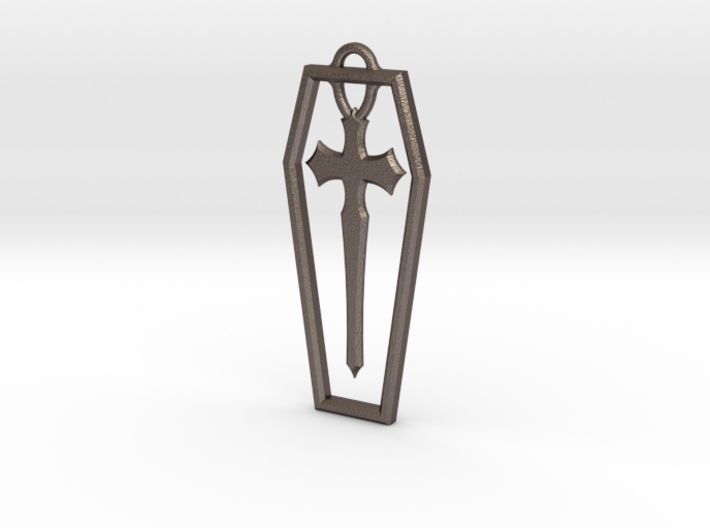 Coffin cross pendant 3d printed 