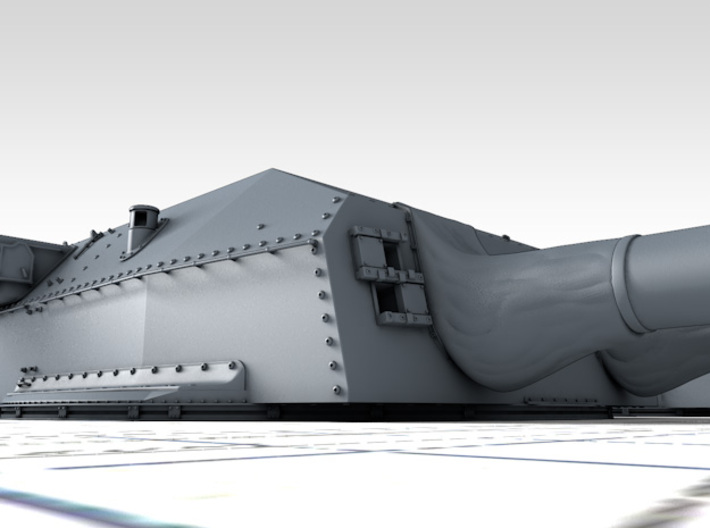 1/350 H Class 40.6cm (16") SK C/34 Guns Blast Bags 3d printed 3D render showing Anton and Dora Turret detail