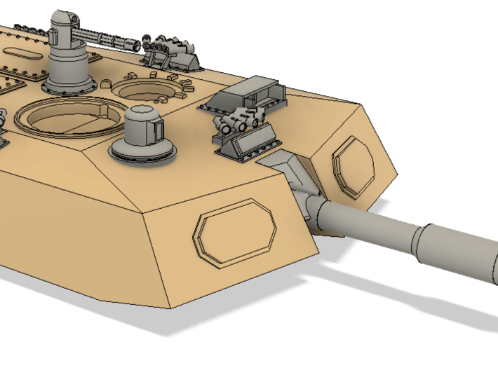 1:72 M1A3 Abrams MBT Conversion 3d printed Render of assembled parts