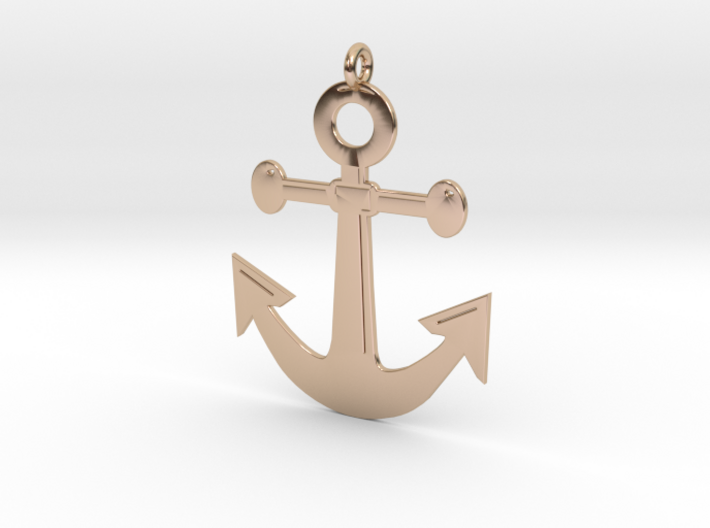 Anchor Pendant 3D Printed Model 3d printed