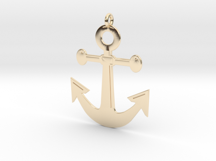 Anchor Pendant 3D Printed Model 3d printed