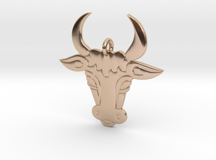 Bull Face Pendant 3D Printed Model 3d printed